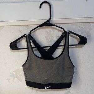 Nike Women's Black and Gray Sports Bra